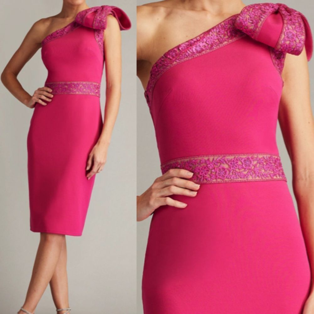 Nwt Tadashi Shoji Cgl24661mx One-Shoulder Sheath Dress $378
